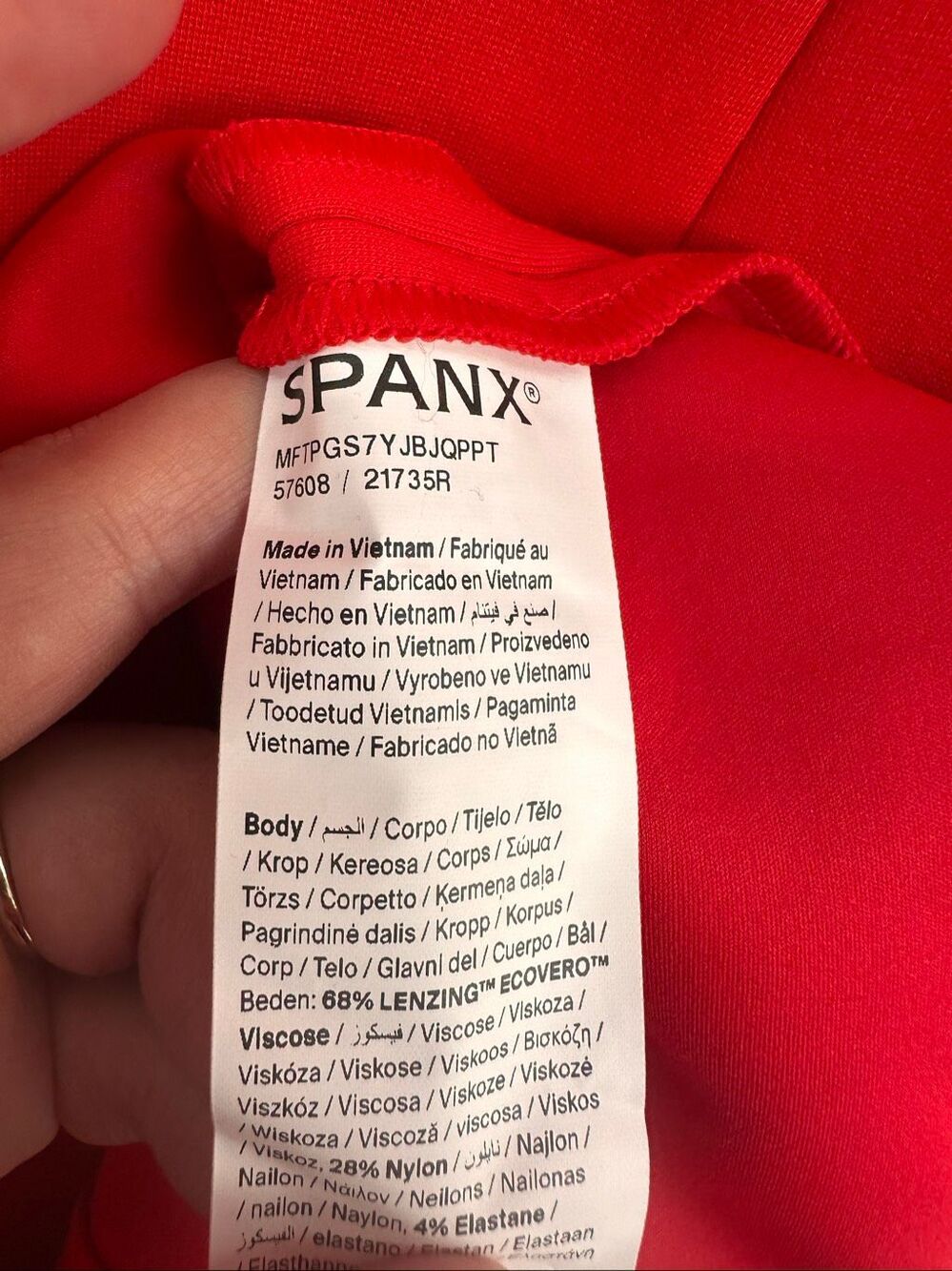 Spanx Women’s Ponte Knit Red Long Sleeve Low Back Midi Dress - Picture 8 of 15